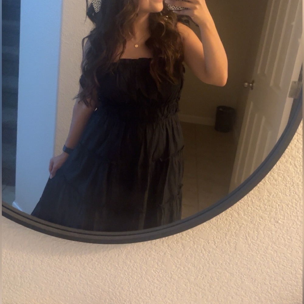 Black Tiered maternity dress